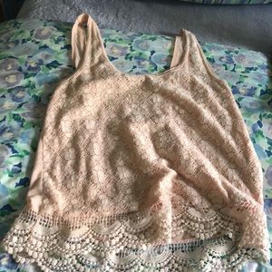 Pink lacy tank top